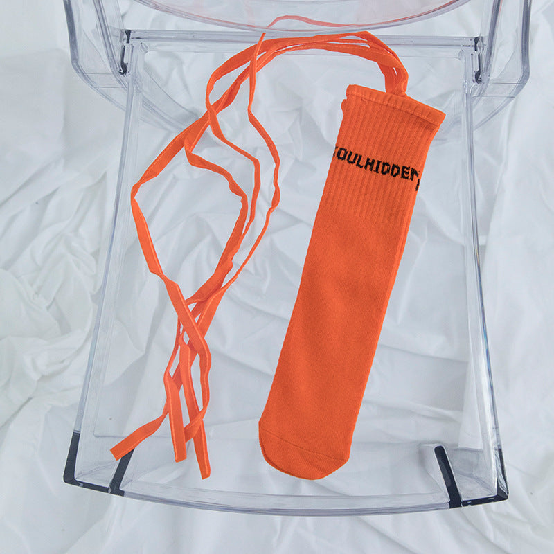 Autumn And Winter Cross Strap Socks Female Ins Eye-catching Fashion