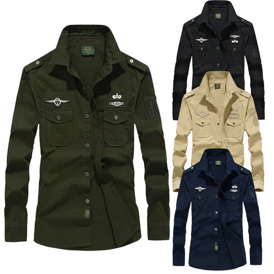 Workwear Men's Long Sleeve Shirts Outdoor Large Size Casual Shirts