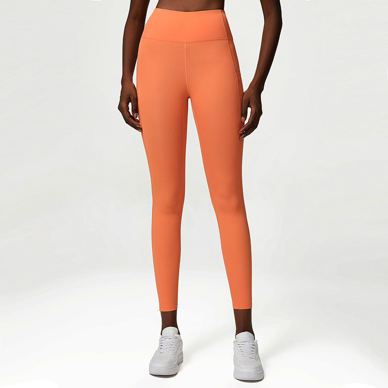 Non-marking Nude Anti-curling Sports Yoga Cropped Pants