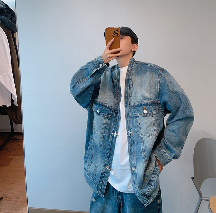 Washed Blue Heavy Robe Denim Jacket