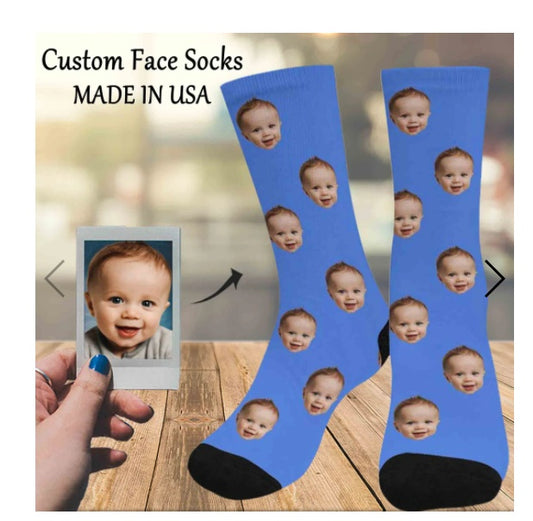 Personalized Photo  Socks To Map To Make Tube