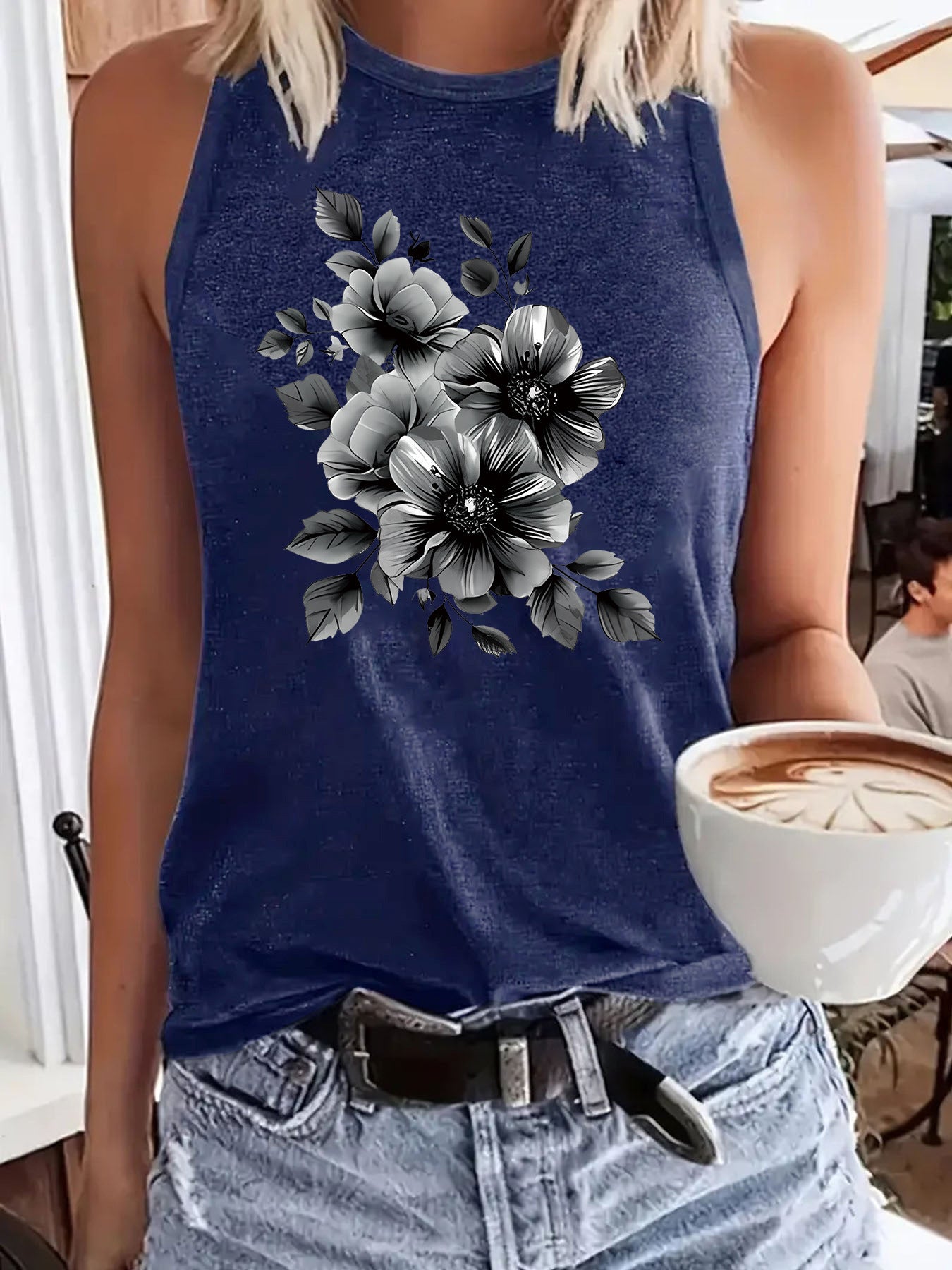 Soft And Comfortable Womens Vest With Floral Design