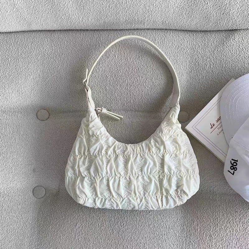 Fashion One-shoulder Girly Cloud Fold Bag