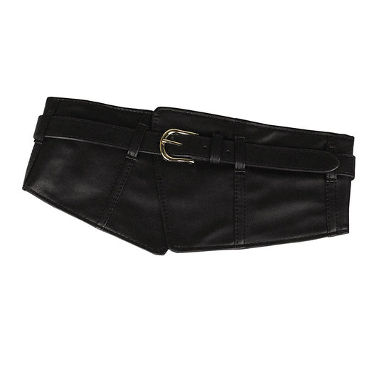 Black Extra Wide Waist Seal Elastic  Simple Versatile Sweater Belt