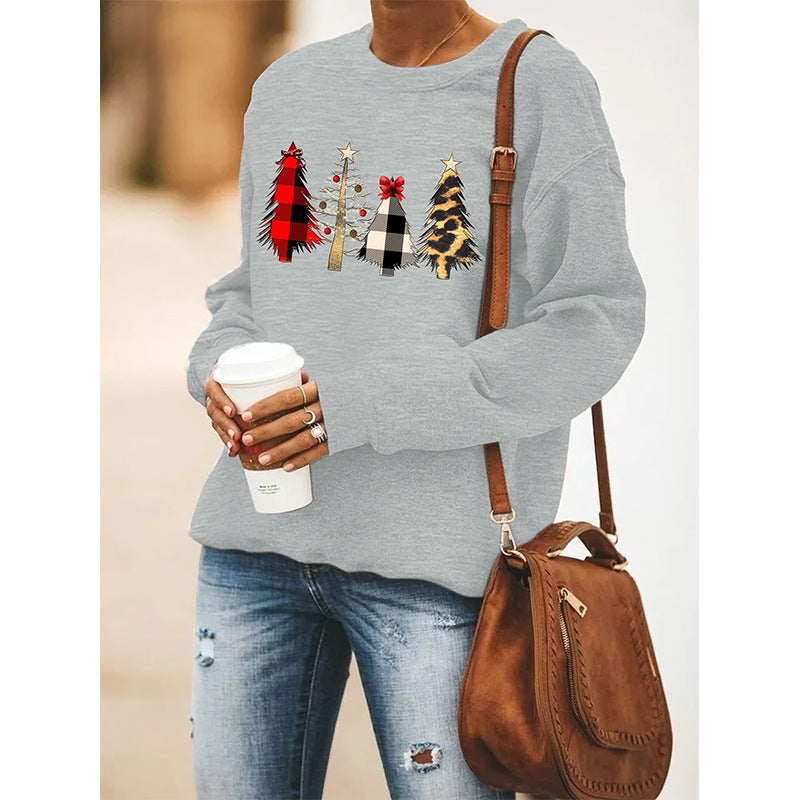 Women's Round Neck Long Sleeve Sweater Christmas
