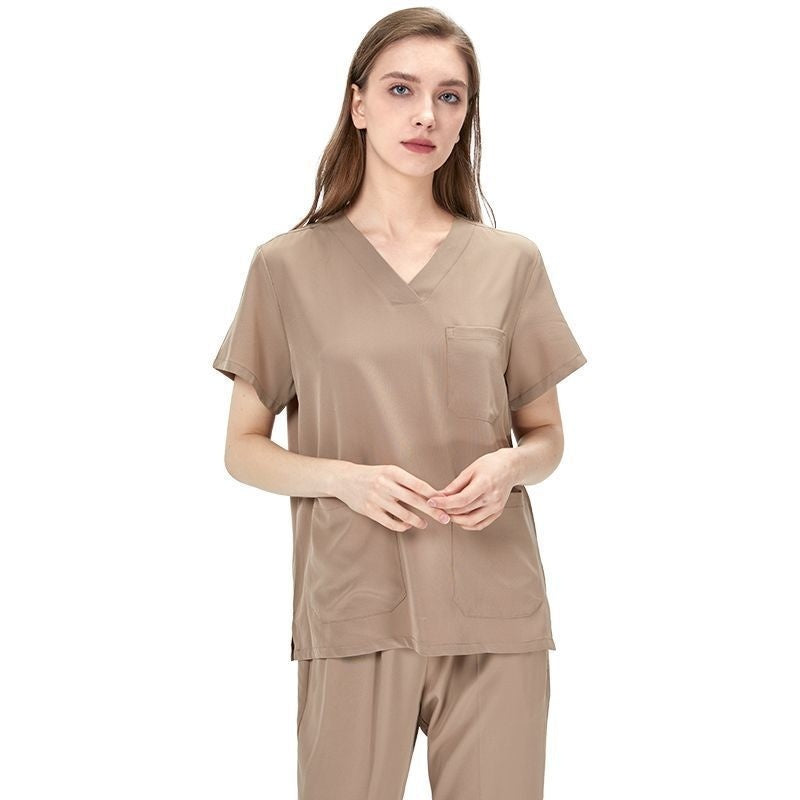 Womens Elastic Short Sleeve Surgical Gown For The Operating Room