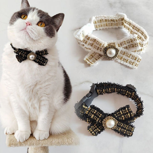 Cat Bow Tie Pet Collar Silent