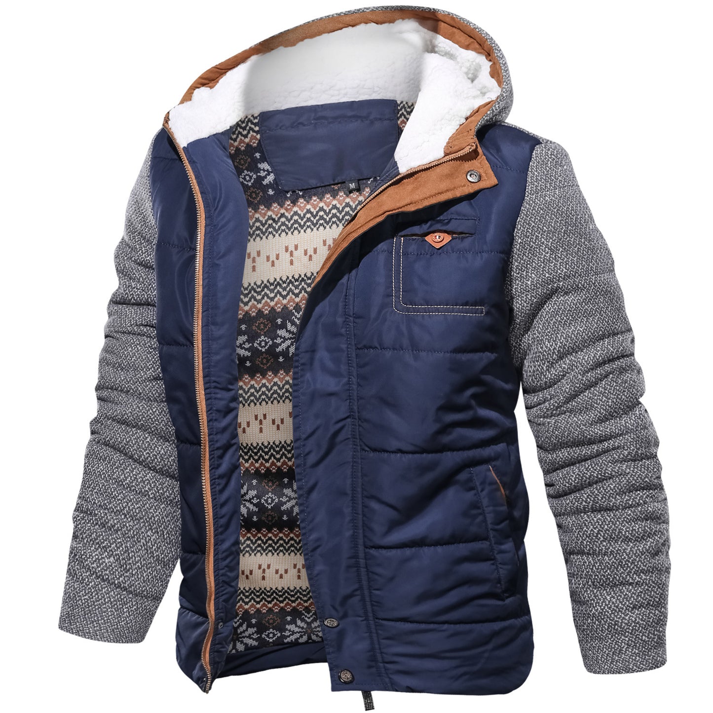 MOQ 200pcs Spliced Men's Cotton Jacket Plus Size Jacket
