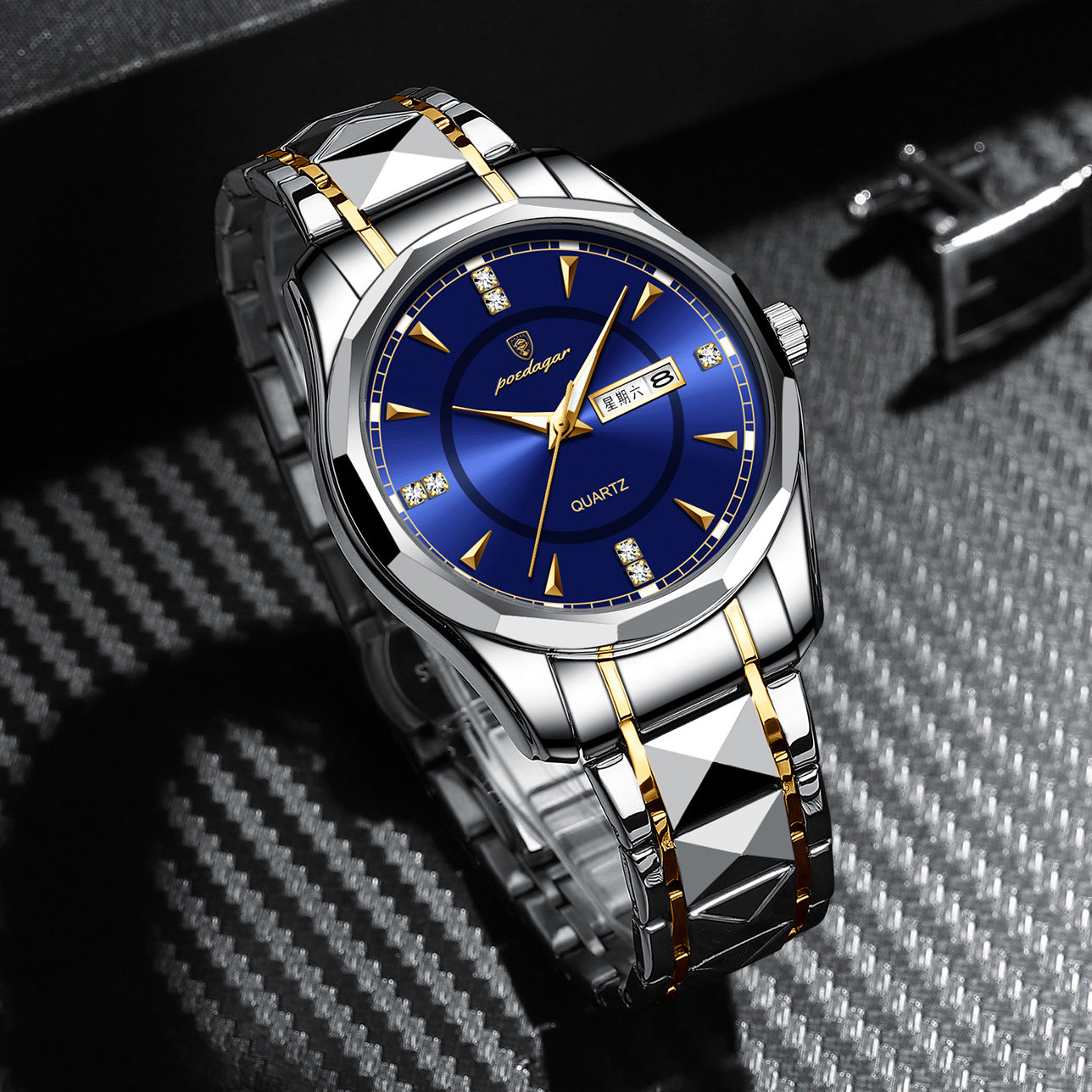 New Trendy Men's Watch Male Waterproof Tungsten Steel High-grade