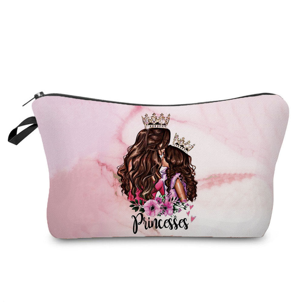 Mother And Daughter Printed Cosmetic Bag Storage And Portable