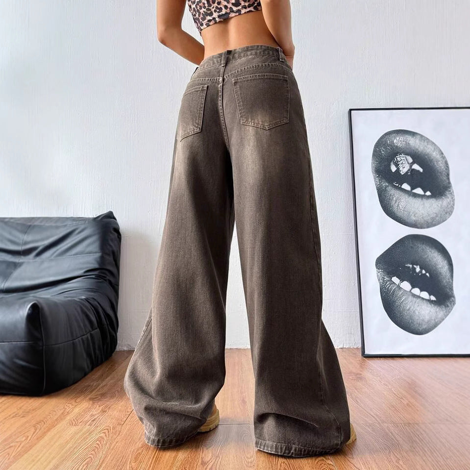 Loose Slimming And Fashionable Straight-leg Trousers Ins