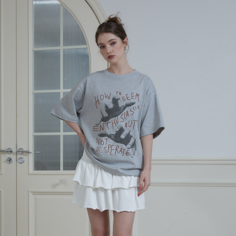 Men's And Women's American Round Neck Loose T-shirt