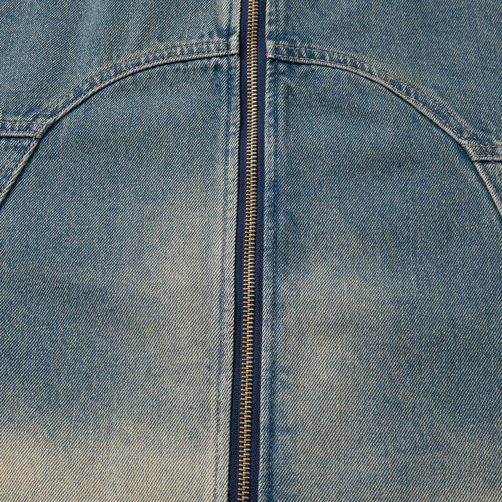 Men's American Street Water Washed Hole Distressed Deconstruction Stitching Autumn Coat