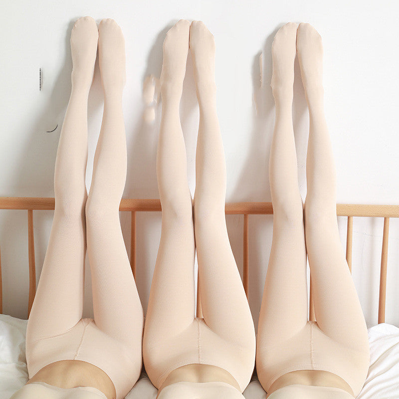 Women's Base Stockings Natural Flesh-colored Velvet Pantyhose