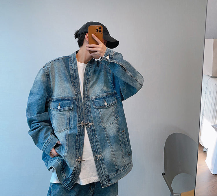 Washed Blue Heavy Robe Denim Jacket
