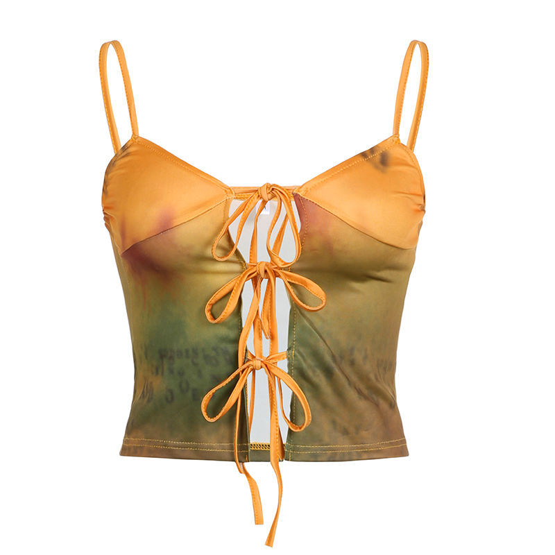 Niche Female Gradient Tie-dye Hot Girl Vest Top