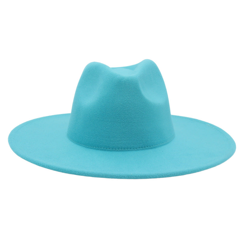 Large Brim Solid Color Cashmere Fashion Felt Jazz French Top Hat