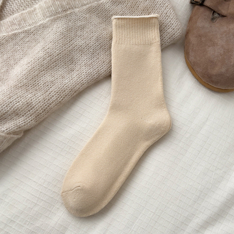 Autumn And Winter Plush Thickened Mid-calf Warm Cotton Socks