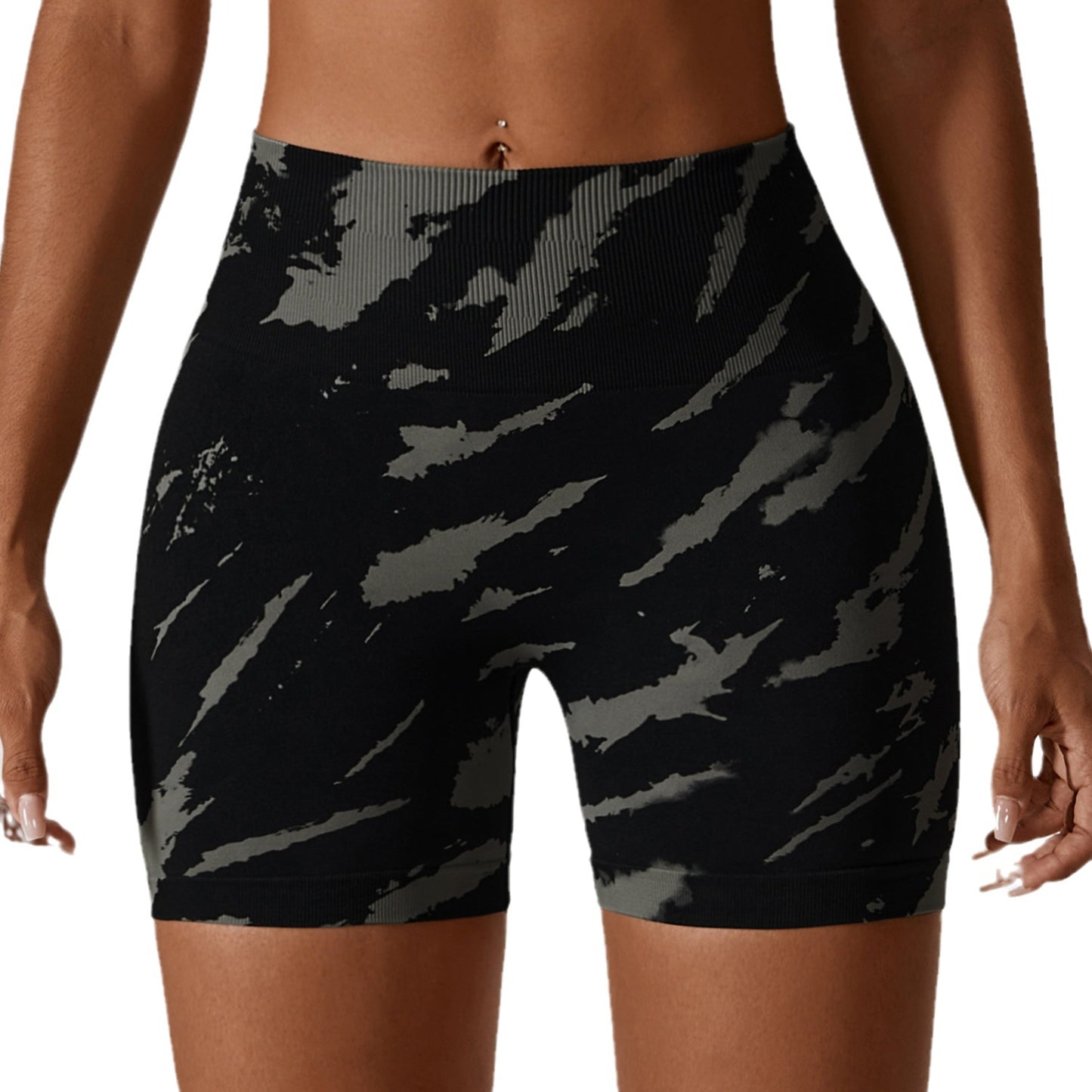 European And American Digital Printing Seamless Yoga Shorts