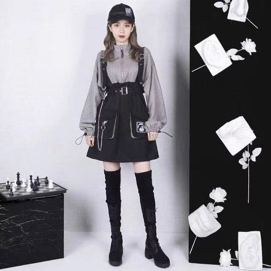 Women's Fashionable Simple Detachable Suspender Skirt