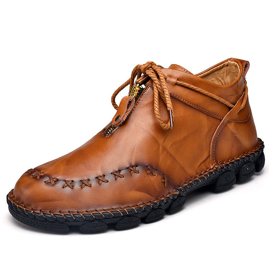 Men's Leather High Top Ankle Boots Comfortable Casual Shoes