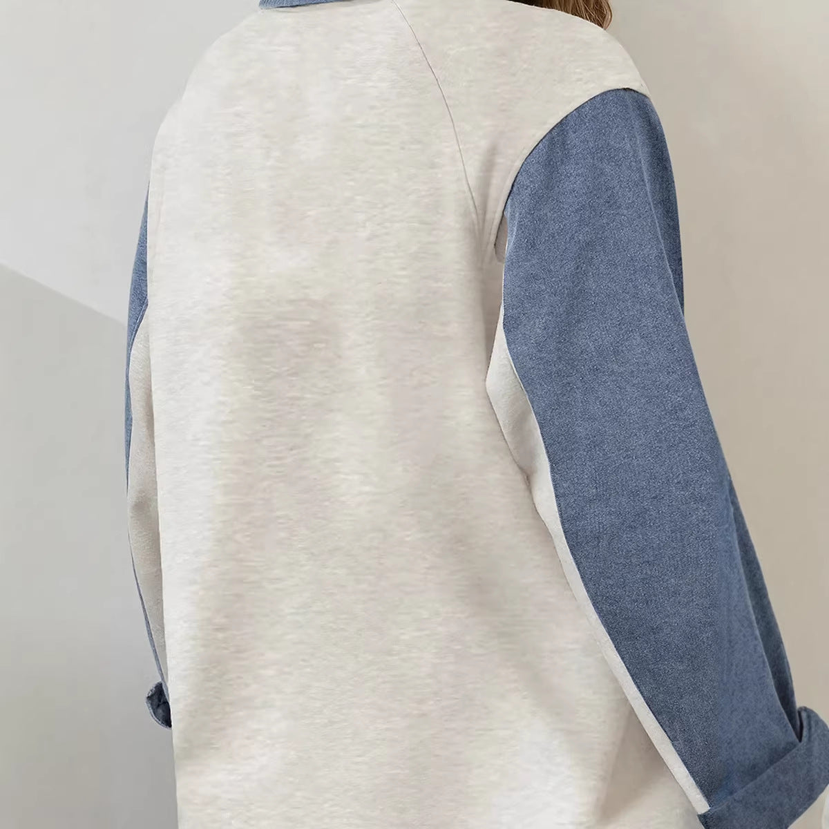 Womens Multi-color Loose-fitting Figure-flattering Long-sleeve Top