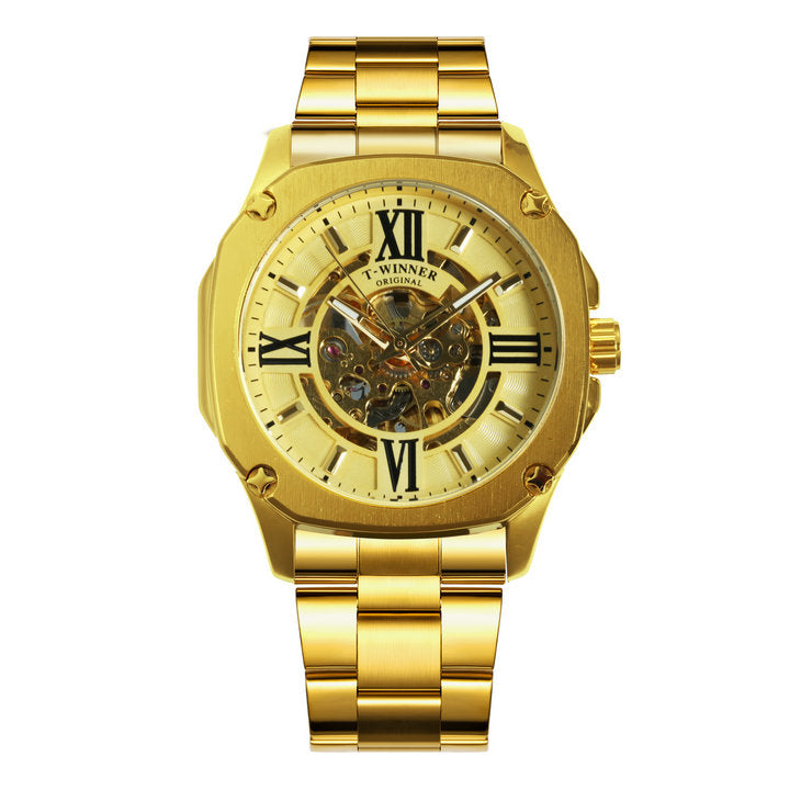 Fashion hollow men's mechanical watch