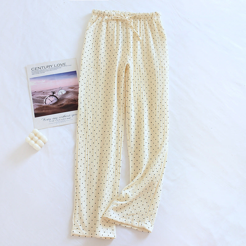 Women's Fashion Loose Cotton Gauze Home Pants