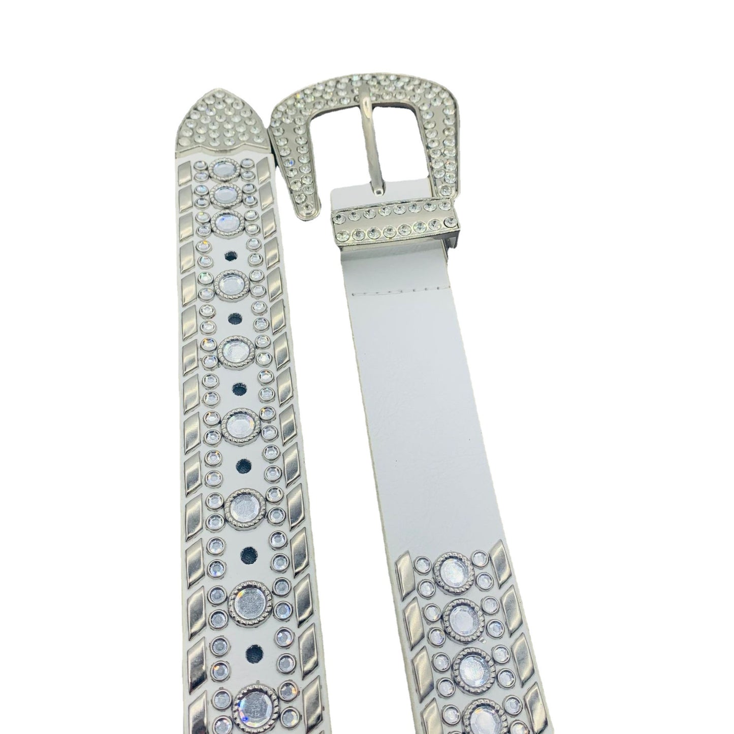 Women's Fashion Punk Rivet Rhinestone Belt