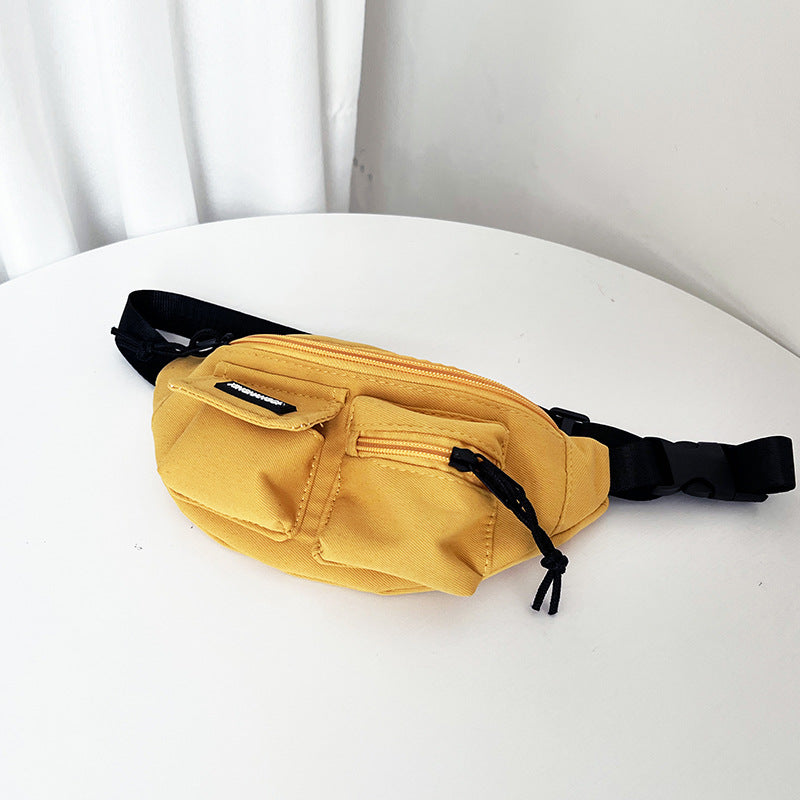 Children's Fashion Simple Canvas Crossbody Waist Bag