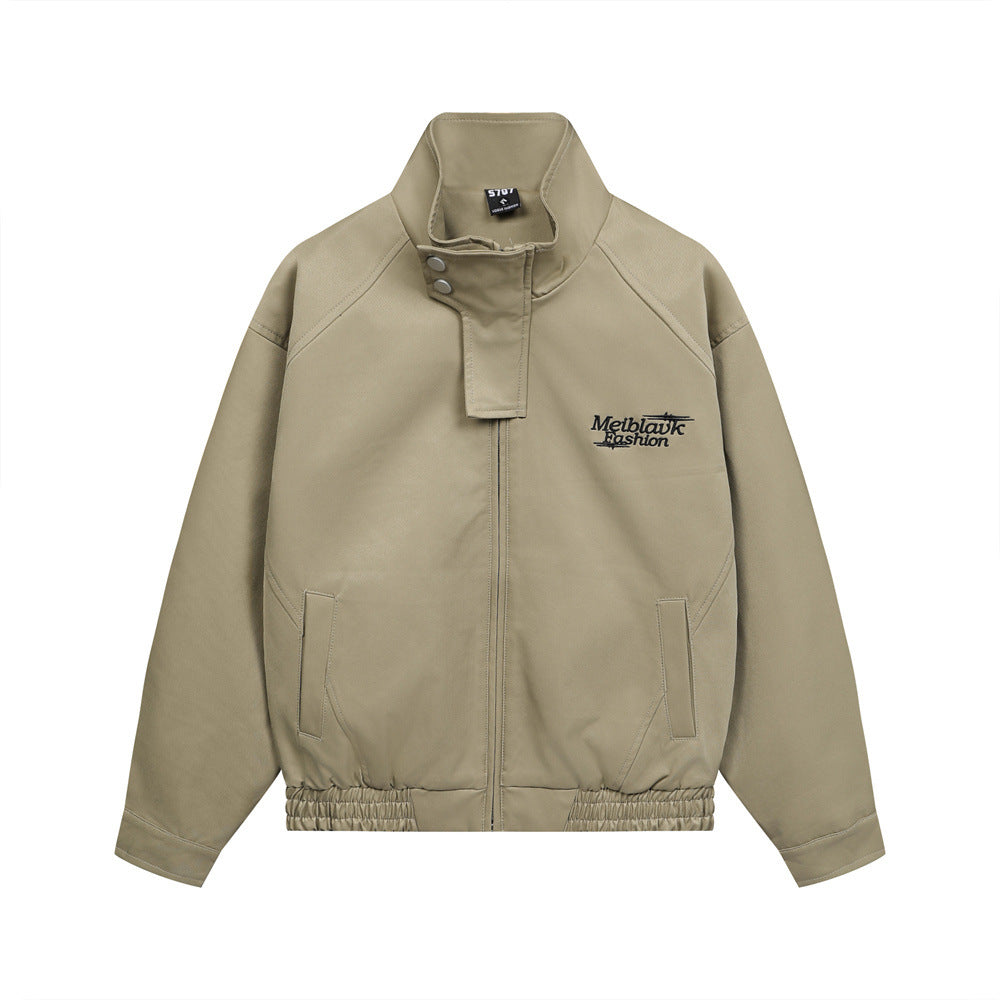 American-style Simple Embroidered Letter Workwear Jacket Fashion Brand Men