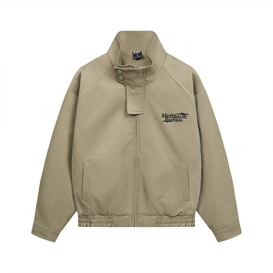 American-style Simple Embroidered Letter Workwear Jacket Fashion Brand Men