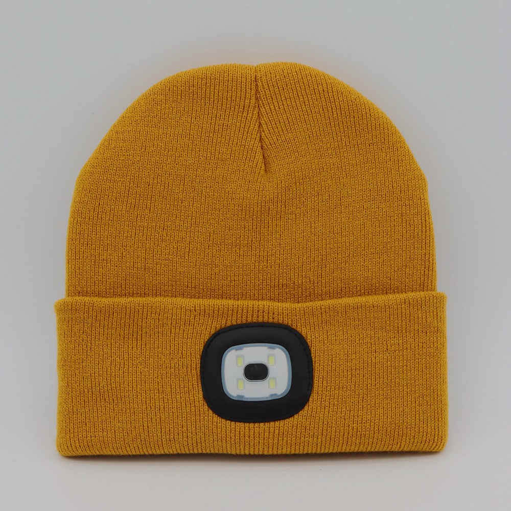 Rechargeable Model Outdoor Sports Dual Light Model LED Light Knitted Hat
