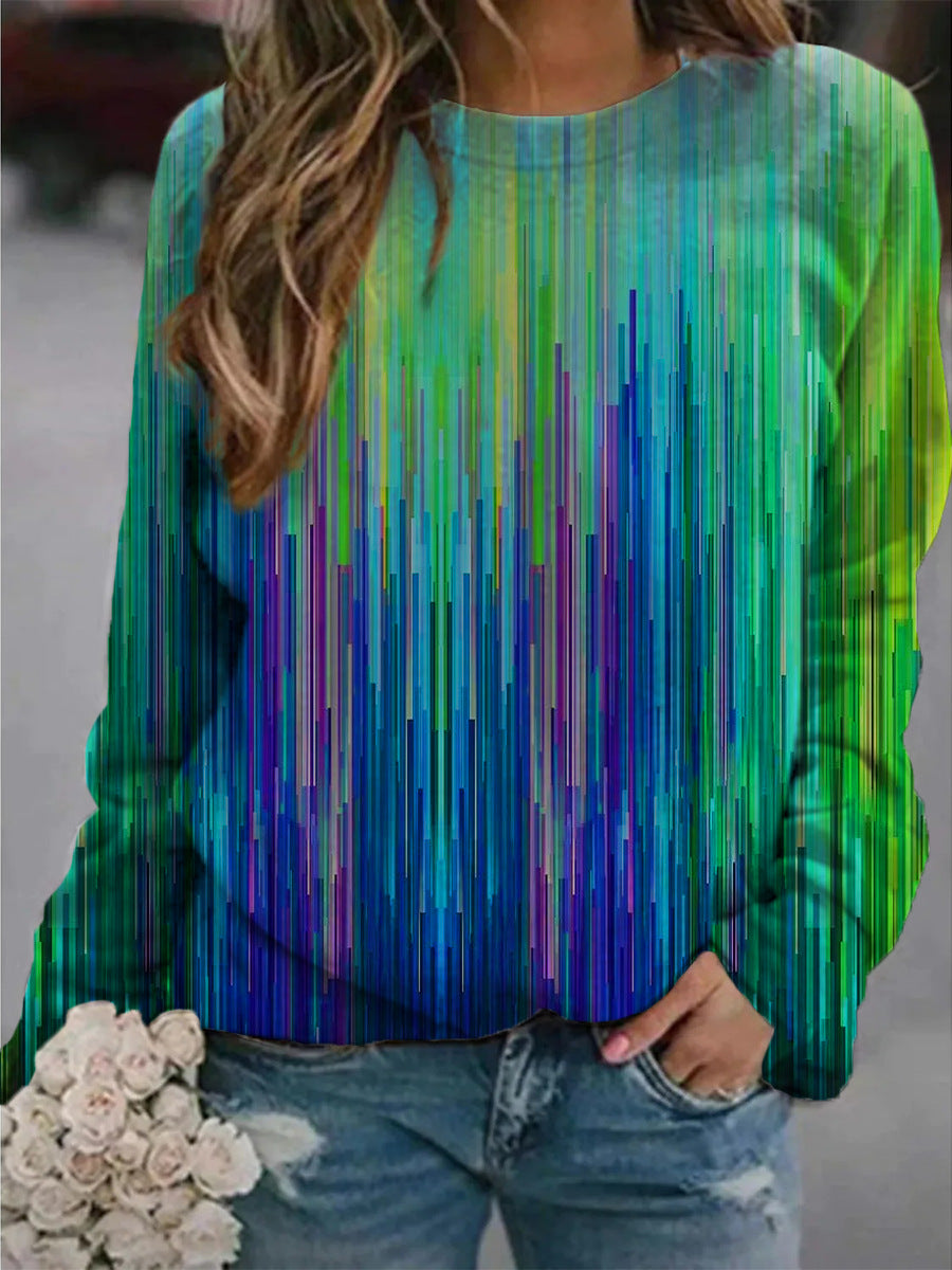 Women's Printed Abstract Oil Painting Sweater