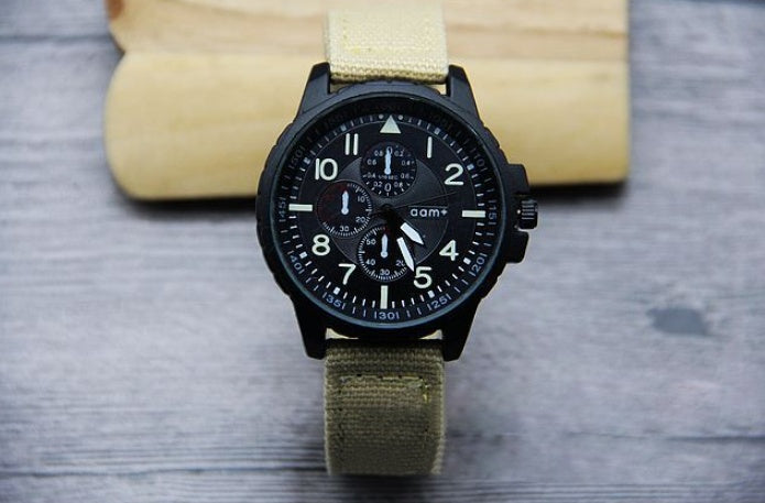 Gun black case cowboy strap watch series cool denim belt student watch men's watch