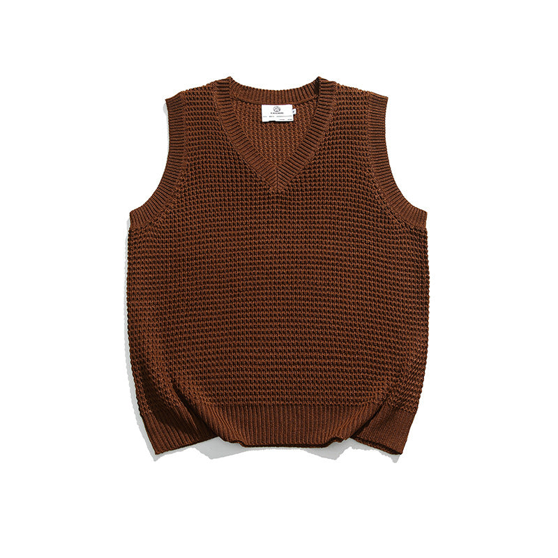Japanese Leisure Knitted Vest All-match Shawl Small Shawl Sleeveless Top For Men