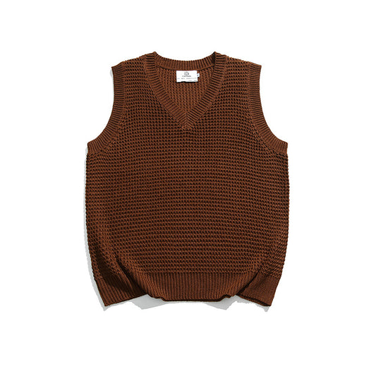 Japanese Leisure Knitted Vest All-match Shawl Small Shawl Sleeveless Top For Men