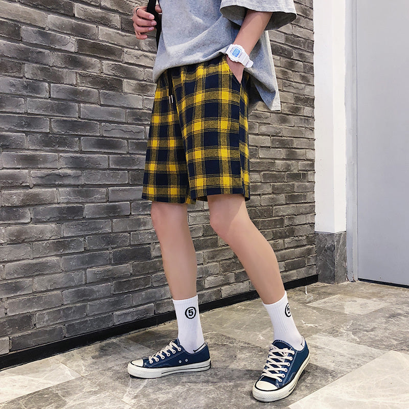 Summer New Loose Wild Retro Plaid Shorts
