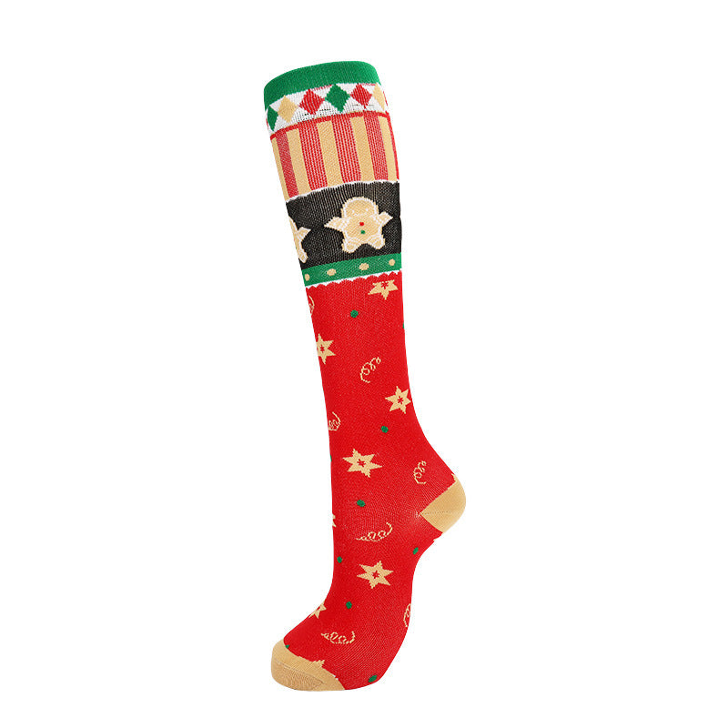 Compression Stockings Christmas Sports High Elastic Breathability