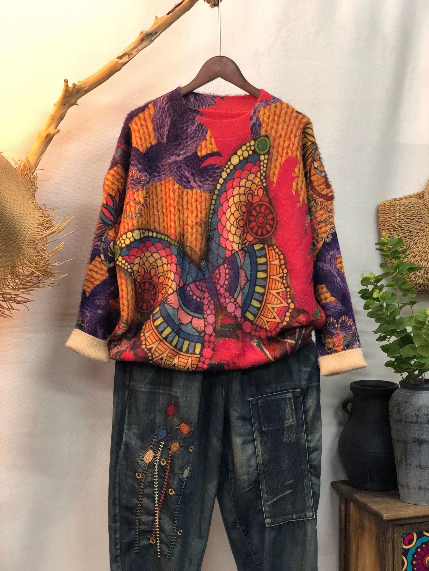 New Women's Loose-fitting Round-neck Sweater For Outerwear