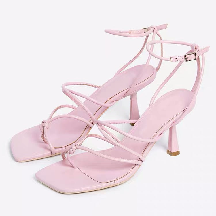A Word Buckle All-match Simple Flip-flops High Heels Trend