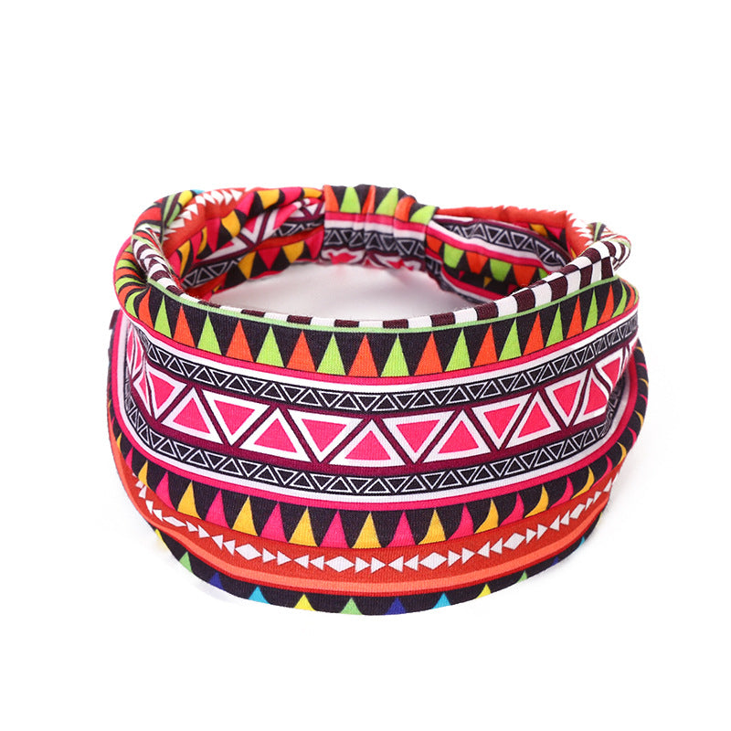 Headscarf African Print Hair Band Elastic Women Sports Yoga Hair Band Wide Brim