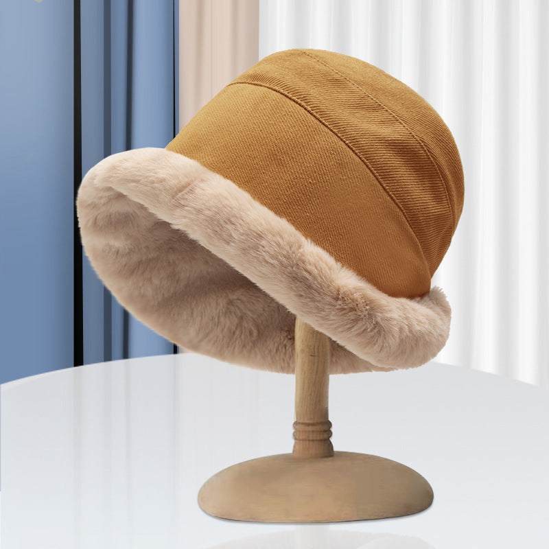 Women's Autumn And Winter Wild Fleece-lined Thickened Bucket Hat