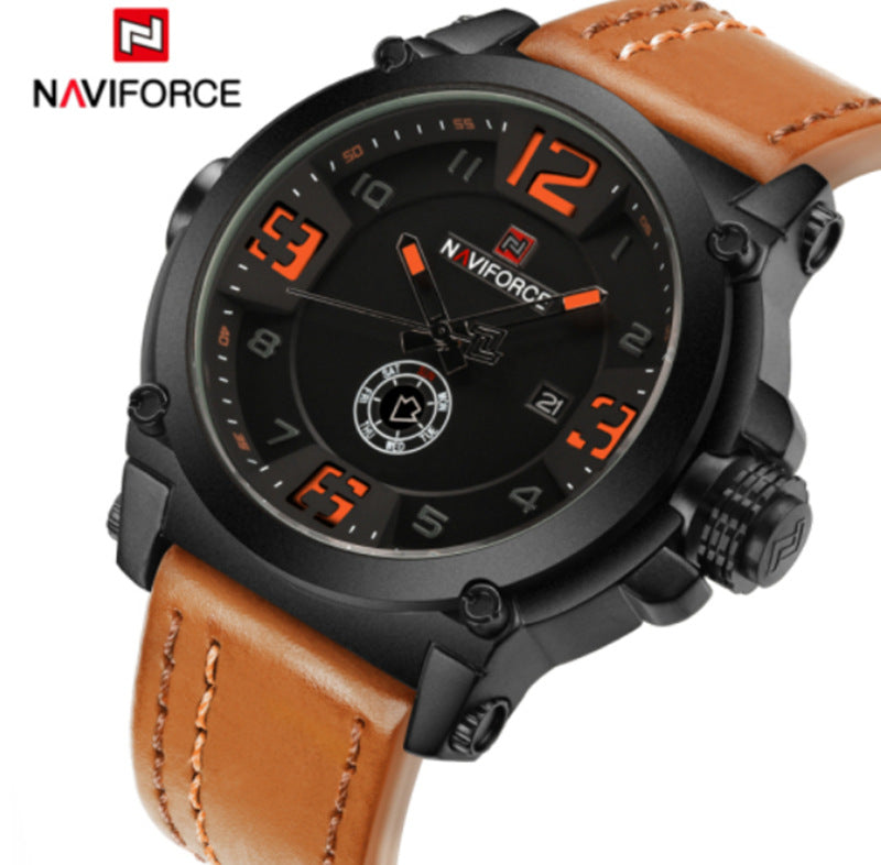NAVIFORCE 9099 Men's Watch Calendar Men's Watch Waterproof Quartz Strap Watch