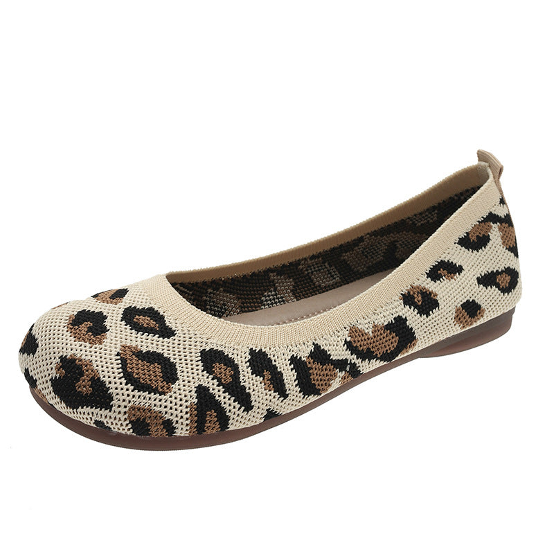 Soft Bottom Pumps Women's Knitted Woven Low-cut Flat Shoes