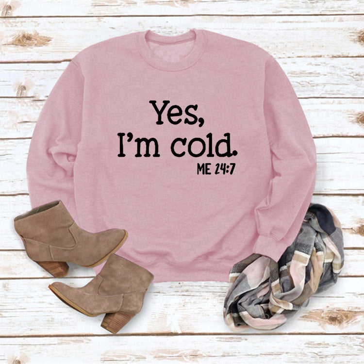 Letter Round Neck Pullover Long Sleeve Sweatshirt