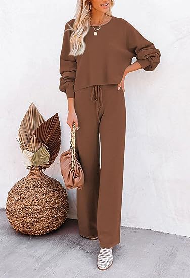 Casual Solid Color Long-sleeved Trousers Two-piece Set