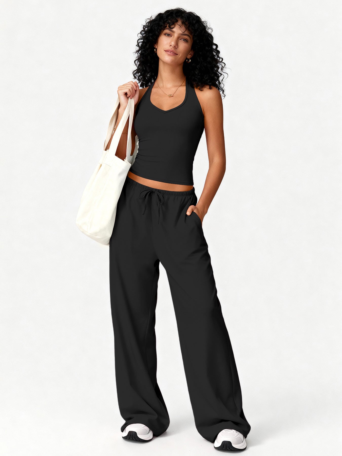 Womens Yoga Casual Top And Pants Set