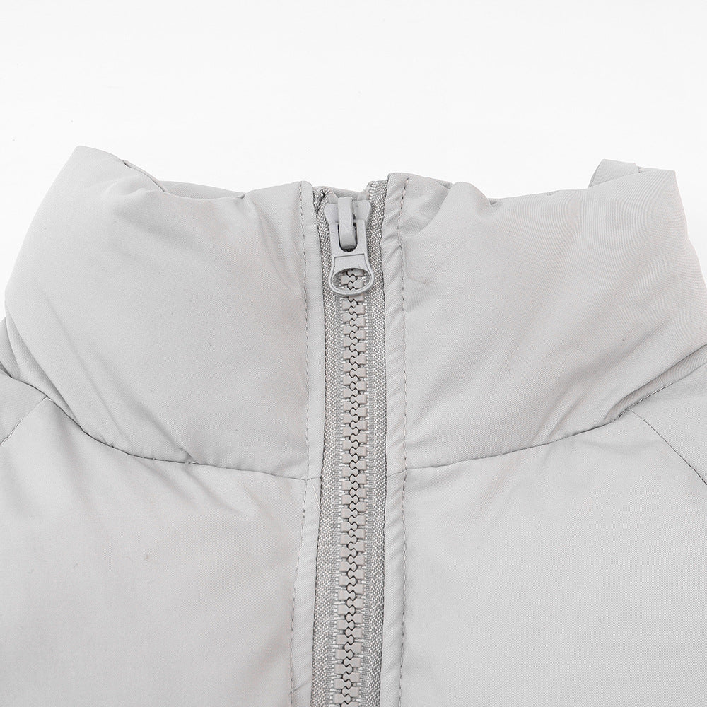 Letter Printing Stand-up Collar Cotton-padded Coat Thickened