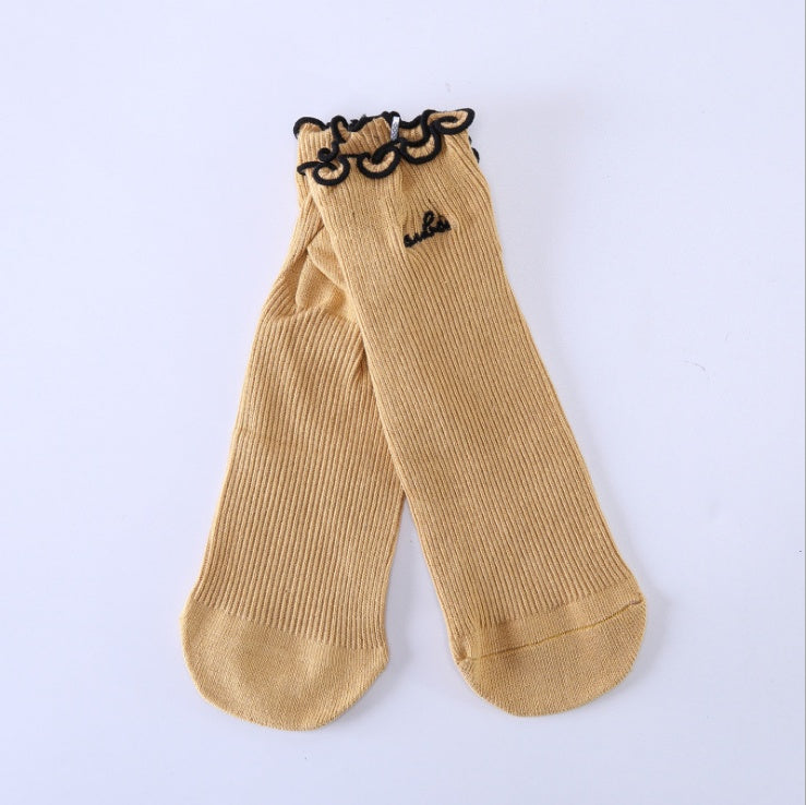 Loose mouth stockings embroidered fungus stockings